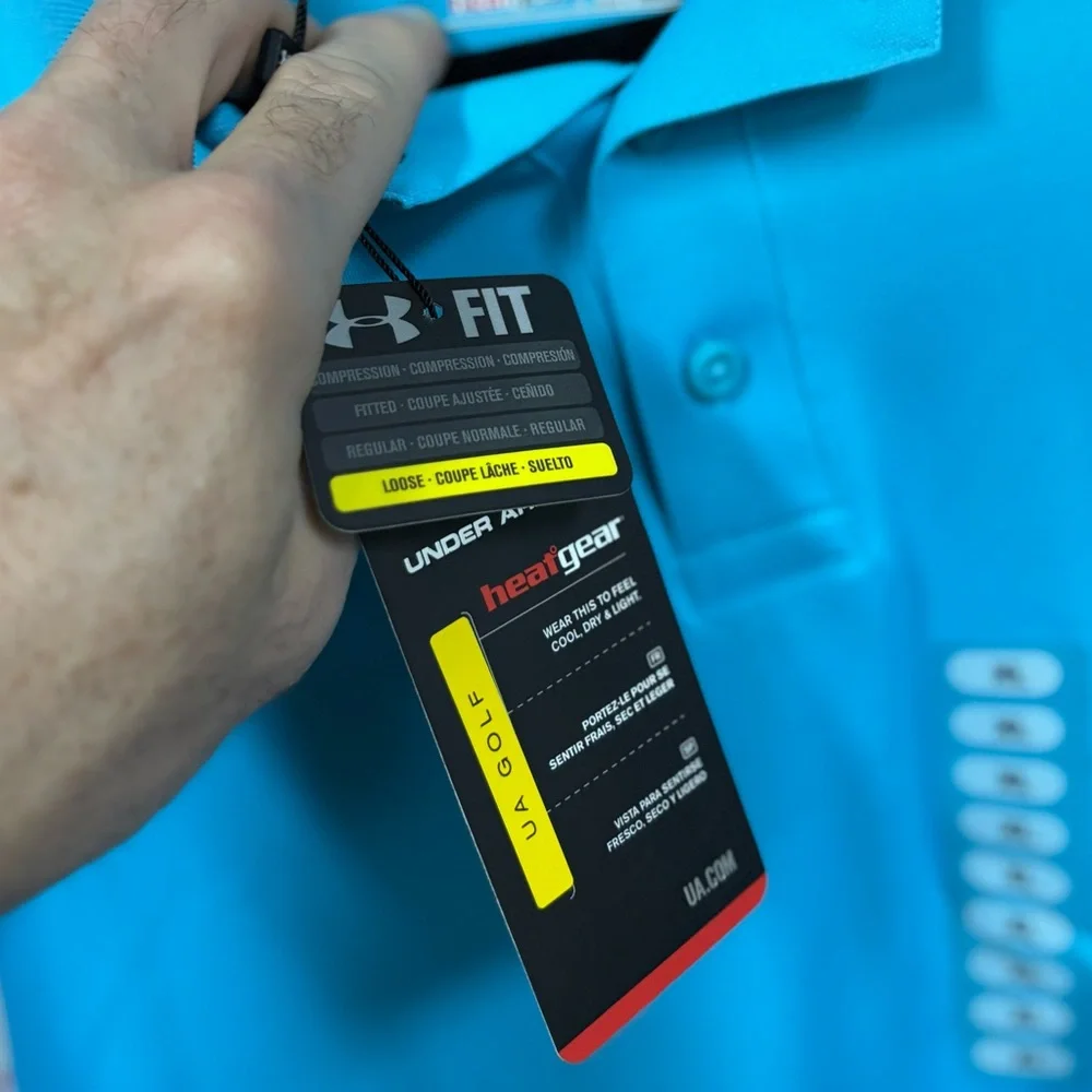 Under Armour HeatGear Golf Polo – XL – Bright Blue – NEW With Tags - Picture 4 of 7